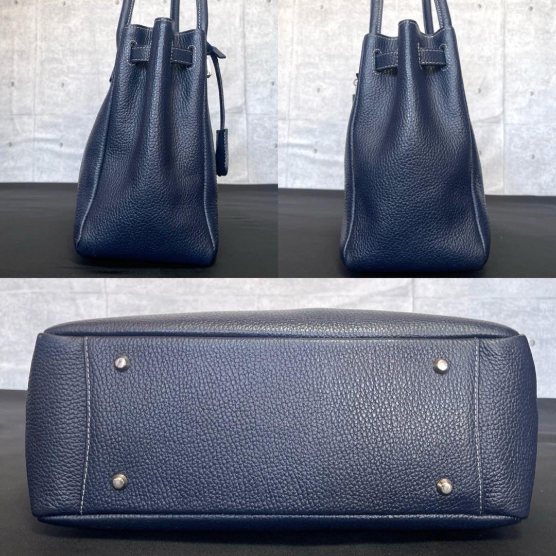 専用品傳濱野 ミーティア ナイトネイビー レザー 肩掛け トートバッグ