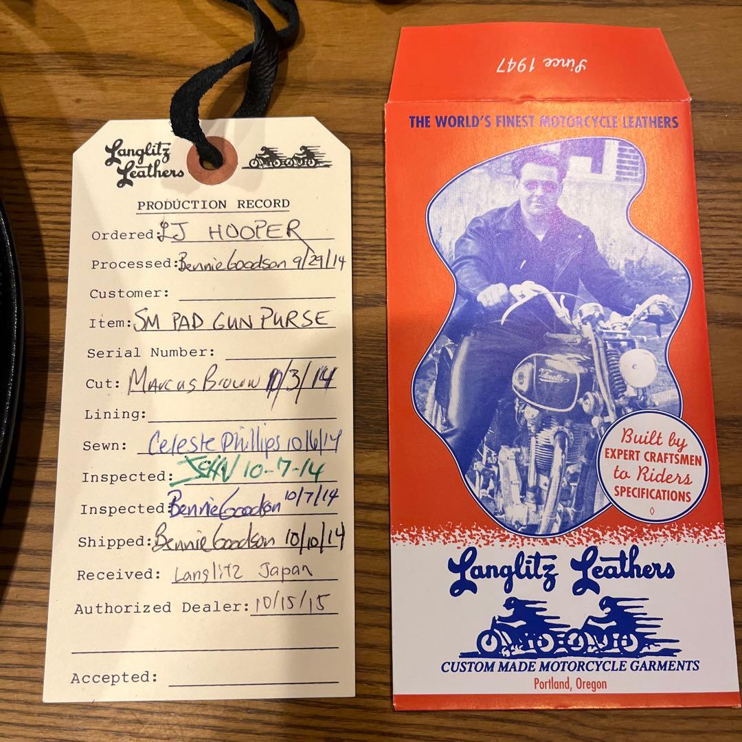 Langlitz Leathers ブラックキルティングバッグ　　　　ガンパース