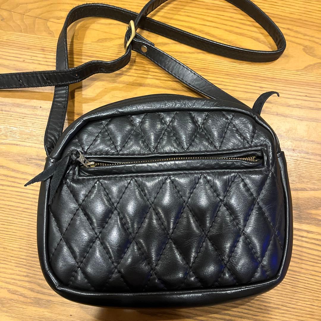 Langlitz Leathers ブラックキルティングバッグ　　　　ガンパース