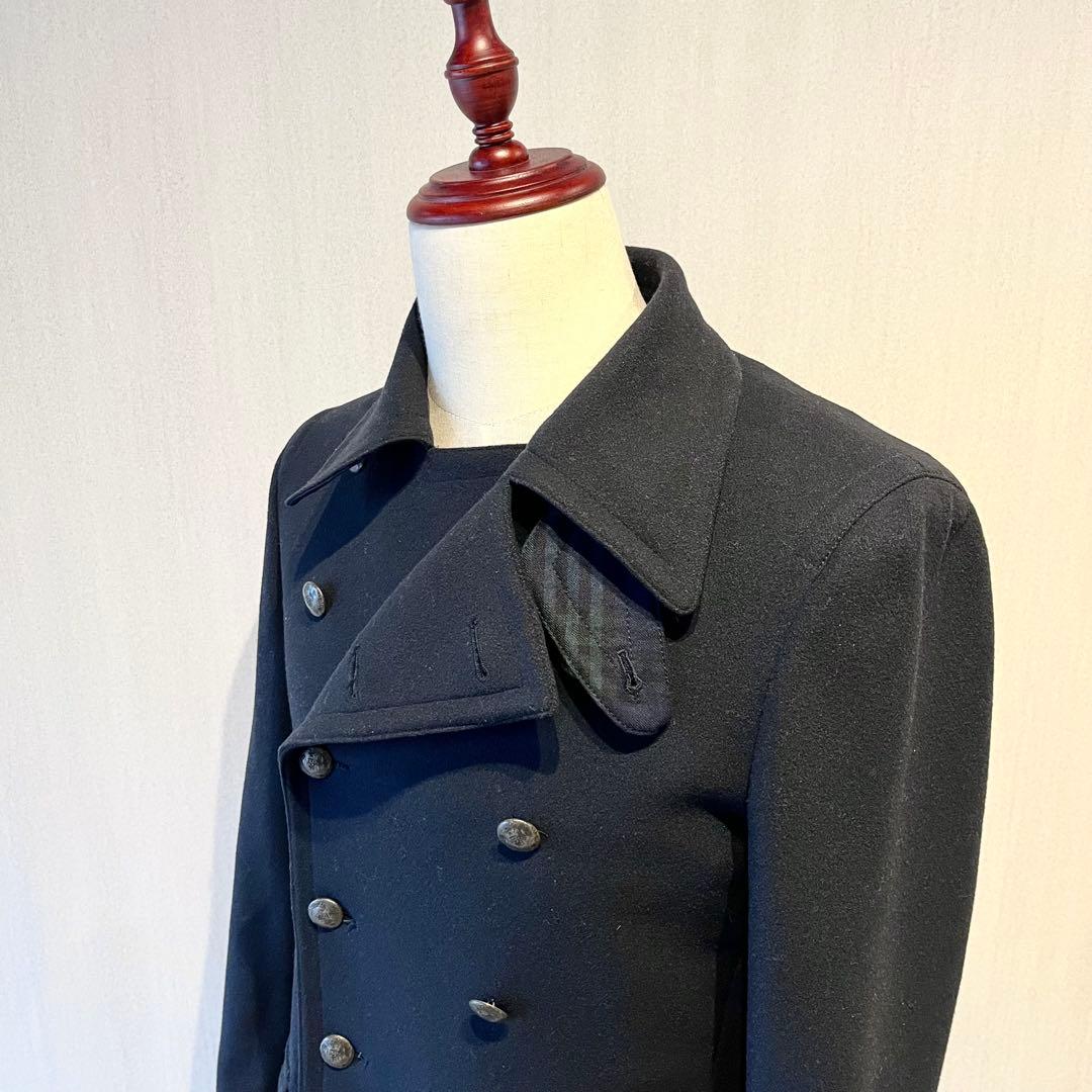 RODA ロダ ロングコート 46 ダブルブレスト ネイビー イタリア製 ウール