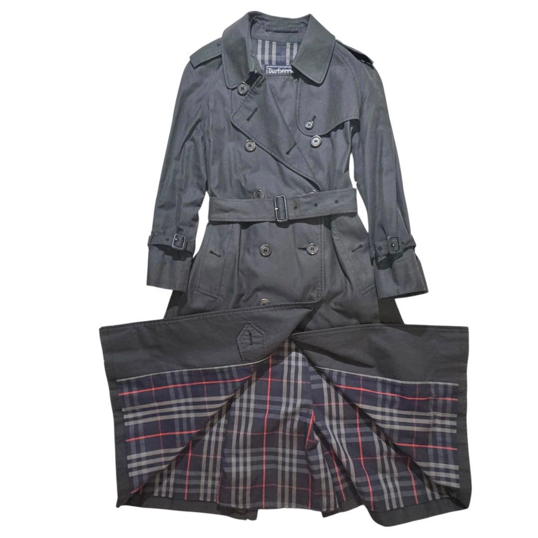 ヴィンテージ✨バーバリー トレンチコート 英国製 ノバチェック 総柄 ロング S