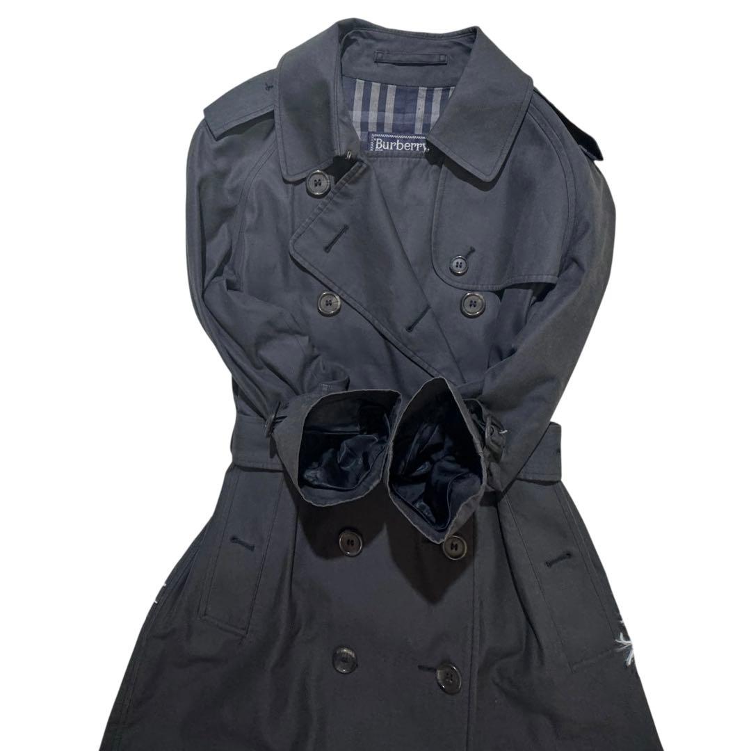 ヴィンテージ✨バーバリー トレンチコート 英国製 ノバチェック 総柄 ロング S