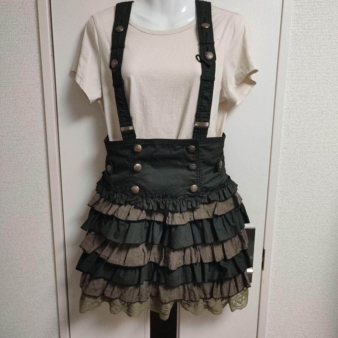 ※【未使用タグ付き】ALCONQUINS フリルミニスカート オリーブグリーン