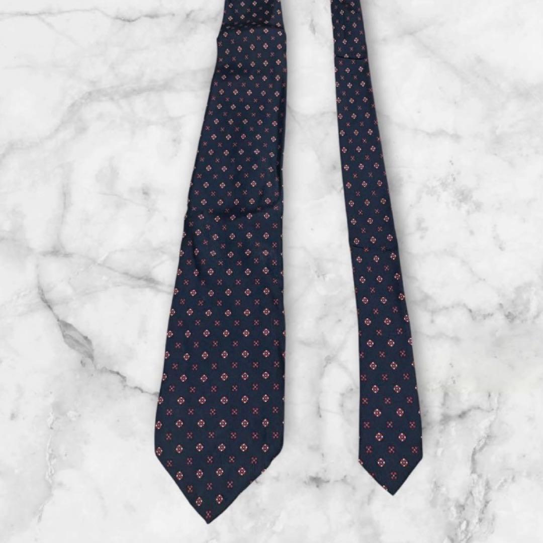 E.Marinella マリネッラ　ネクタイ　小紋柄　ネイビー　紺