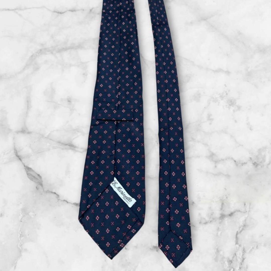 E.Marinella マリネッラ　ネクタイ　小紋柄　ネイビー　紺
