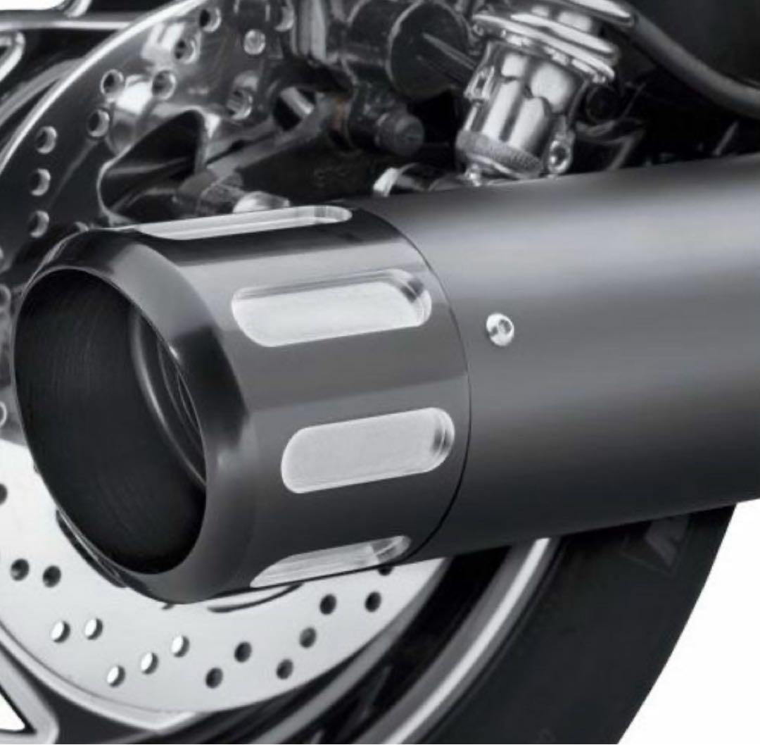 新品　ハーレー純正　マフラーエンドキャップ-エッジカット　ストリート