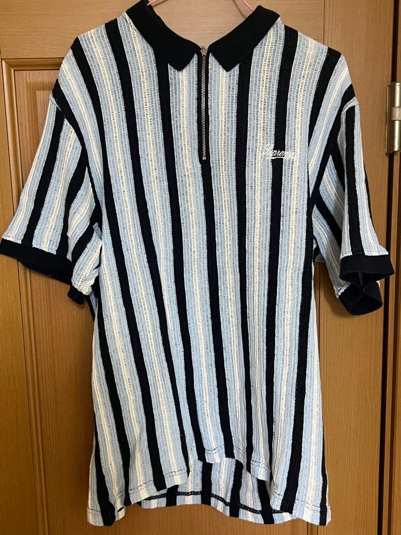 トップス Supreme Open Knit Stripe Zip Polo \