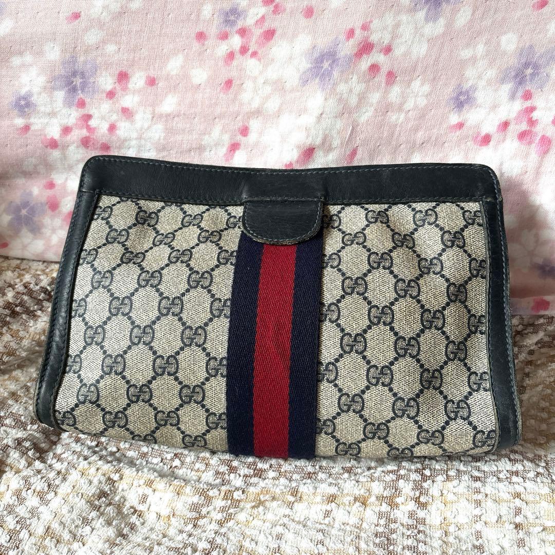 破格 GUCCI オールドグッチ クラッチバッグ 美品 GG総柄