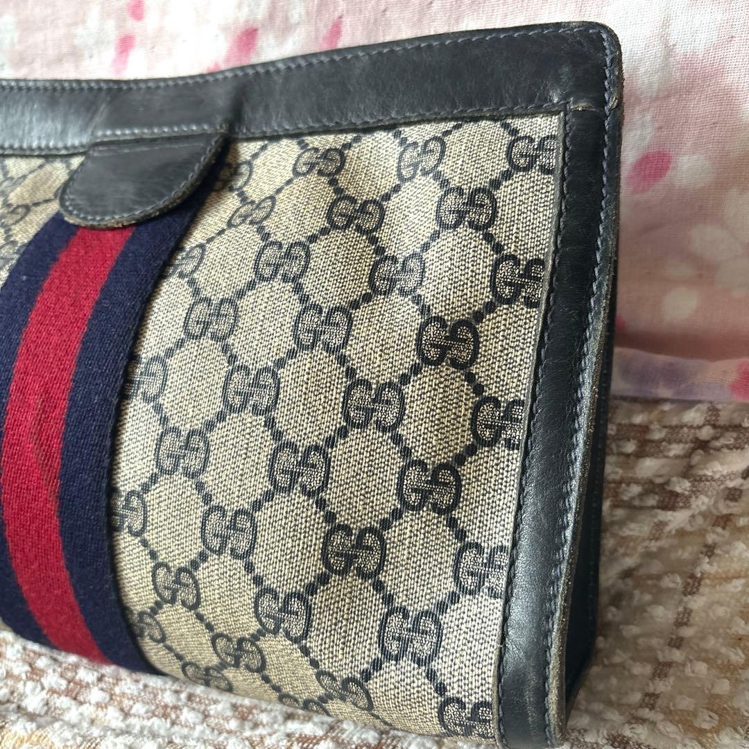 破格 GUCCI オールドグッチ クラッチバッグ 美品 GG総柄