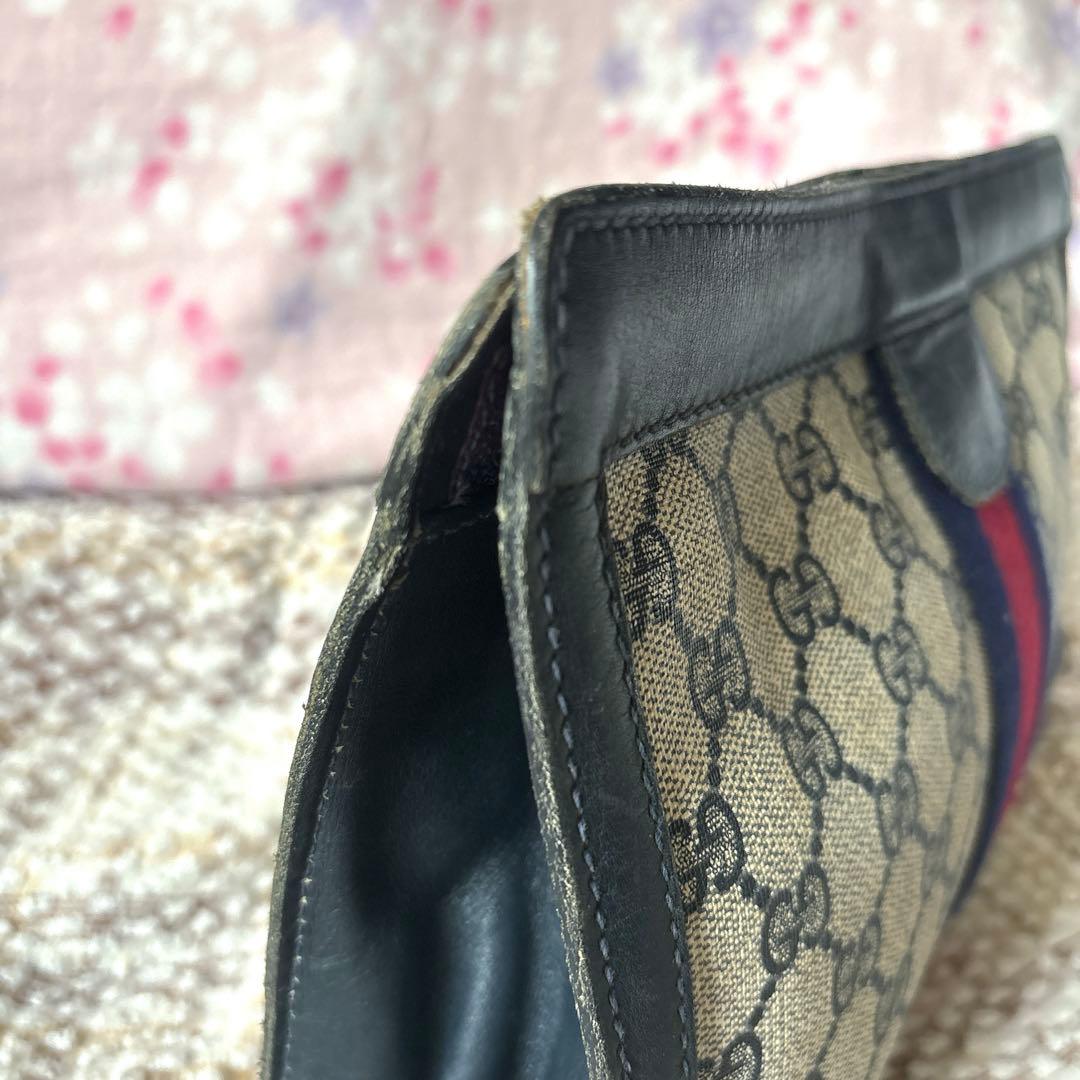 破格 GUCCI オールドグッチ クラッチバッグ 美品 GG総柄