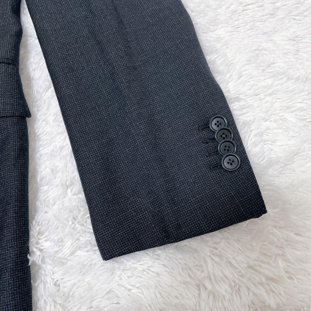 beams f ビームスエフ スーツ 3ピース ダークグレー 段返り スリム