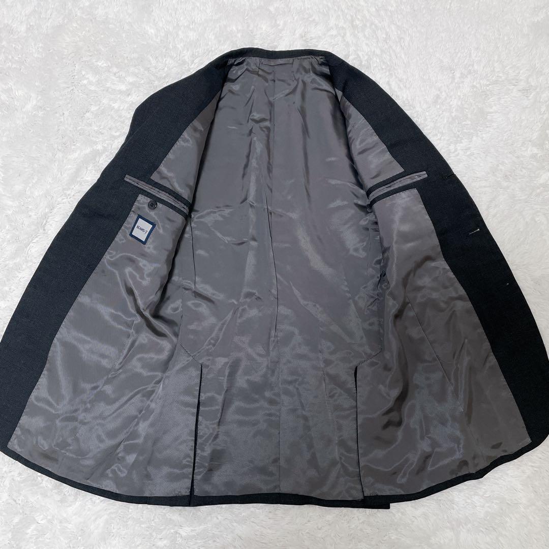 beams f ビームスエフ スーツ 3ピース ダークグレー 段返り スリム