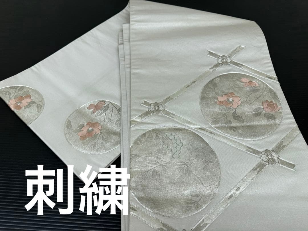 222)着物　袋帯　5点セット　太鼓柄　正絹　全て着用可能品