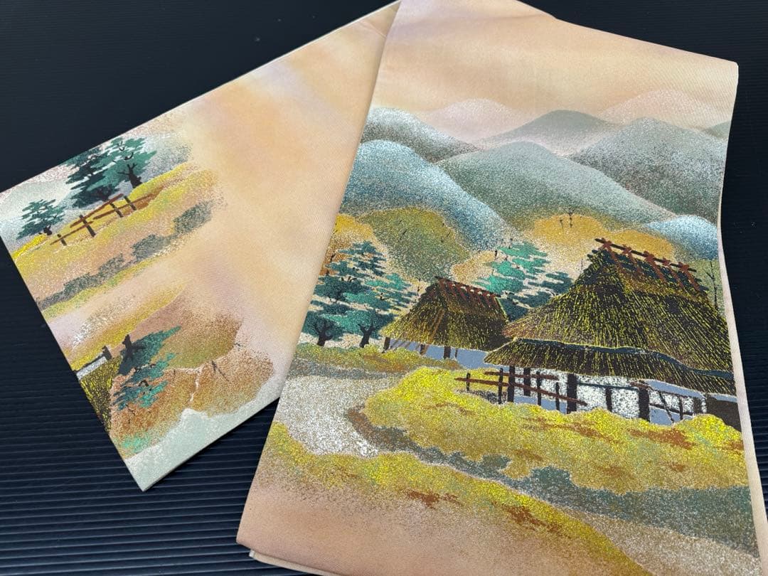 222)着物　袋帯　5点セット　太鼓柄　正絹　全て着用可能品