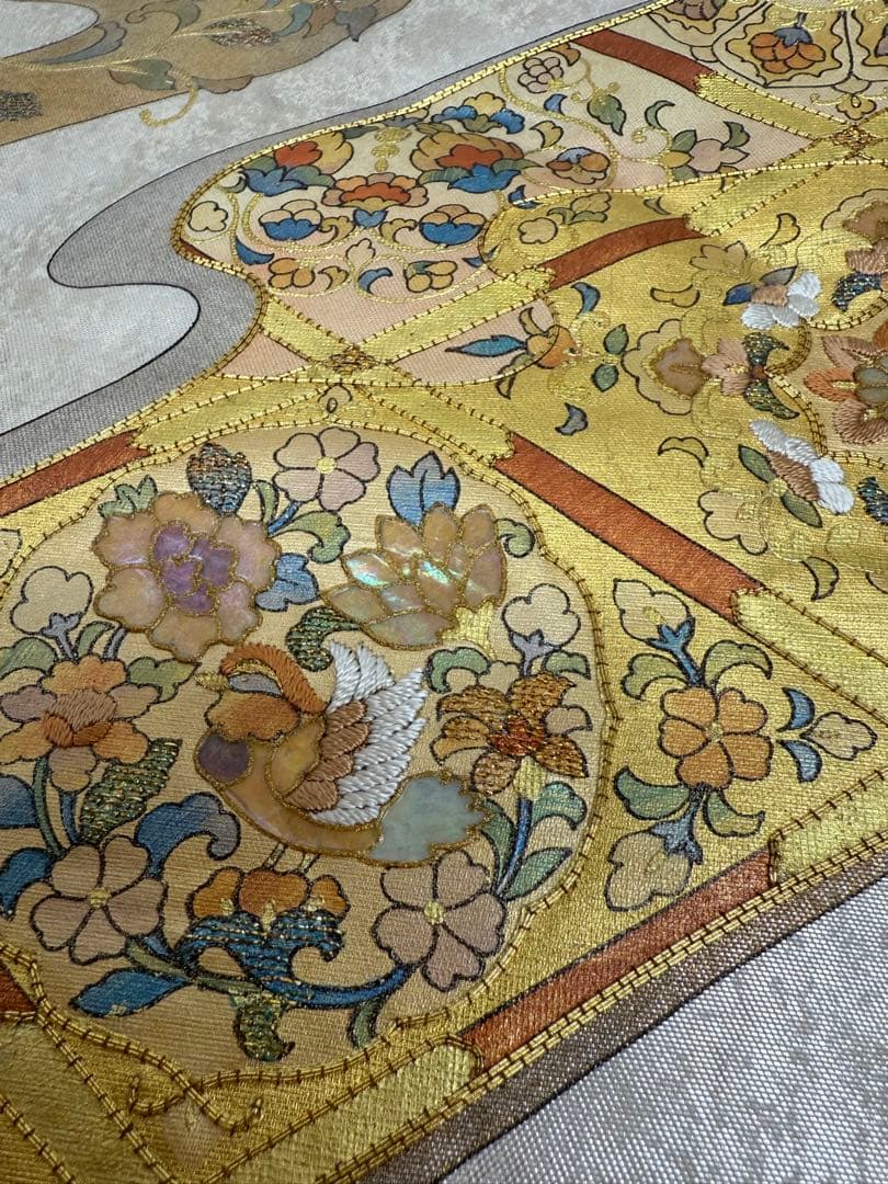 222)着物　袋帯　5点セット　太鼓柄　正絹　全て着用可能品