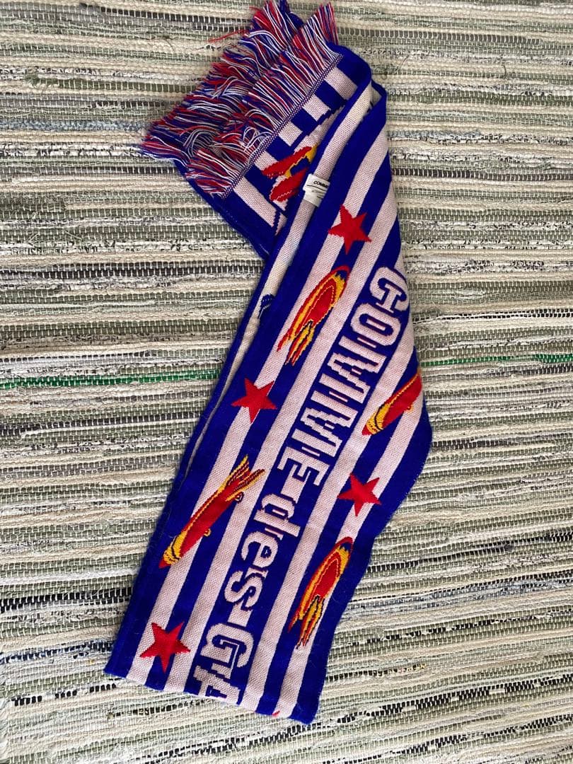 コムデギャルソンシャツ　マフラー　サッカー　青 古着