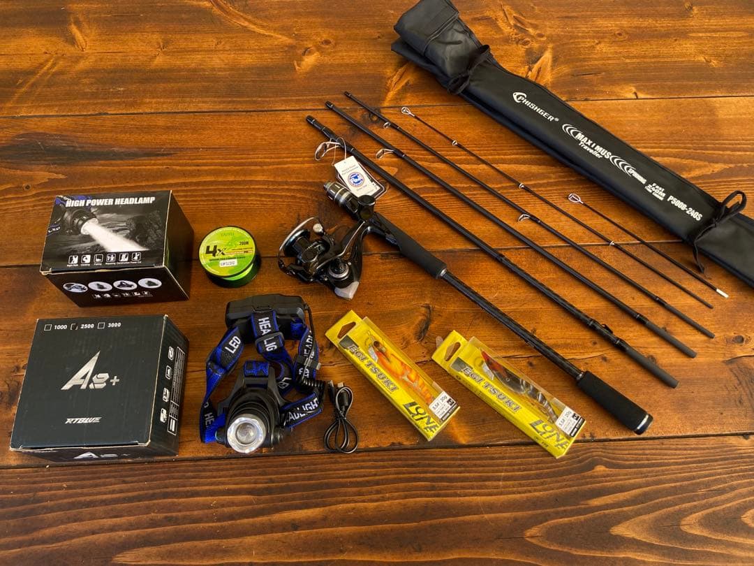 釣り竿セット　超軽量　カーボンロッド　エギングセット　エギングロッド　8ft