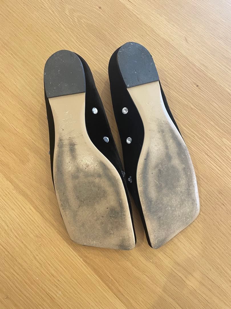 PIPPICHIC ピッピシック ベルベットフラットシューズ