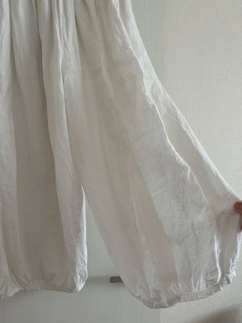 高城染工 blue in greenすそギャザーパンツ ふんわりパンツ