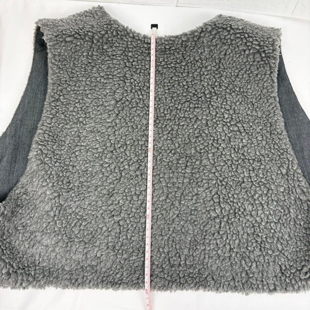 SACRA サクラ プードルファー ショートジレ ベスト ボアベスト グレー