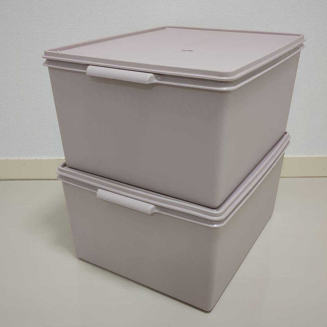 【2個セット】タッパーウェア　ディープスーパーケース　収納ケース　ピンク