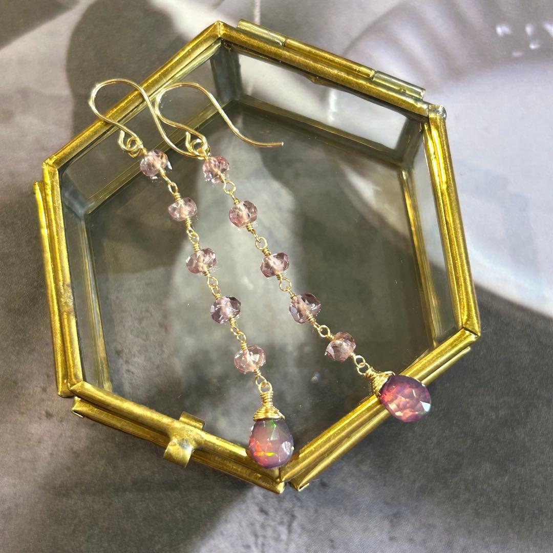 専用✳︎14kgf マラヤガーネット　ドラゴンガーネット　ブレスレットとピアス