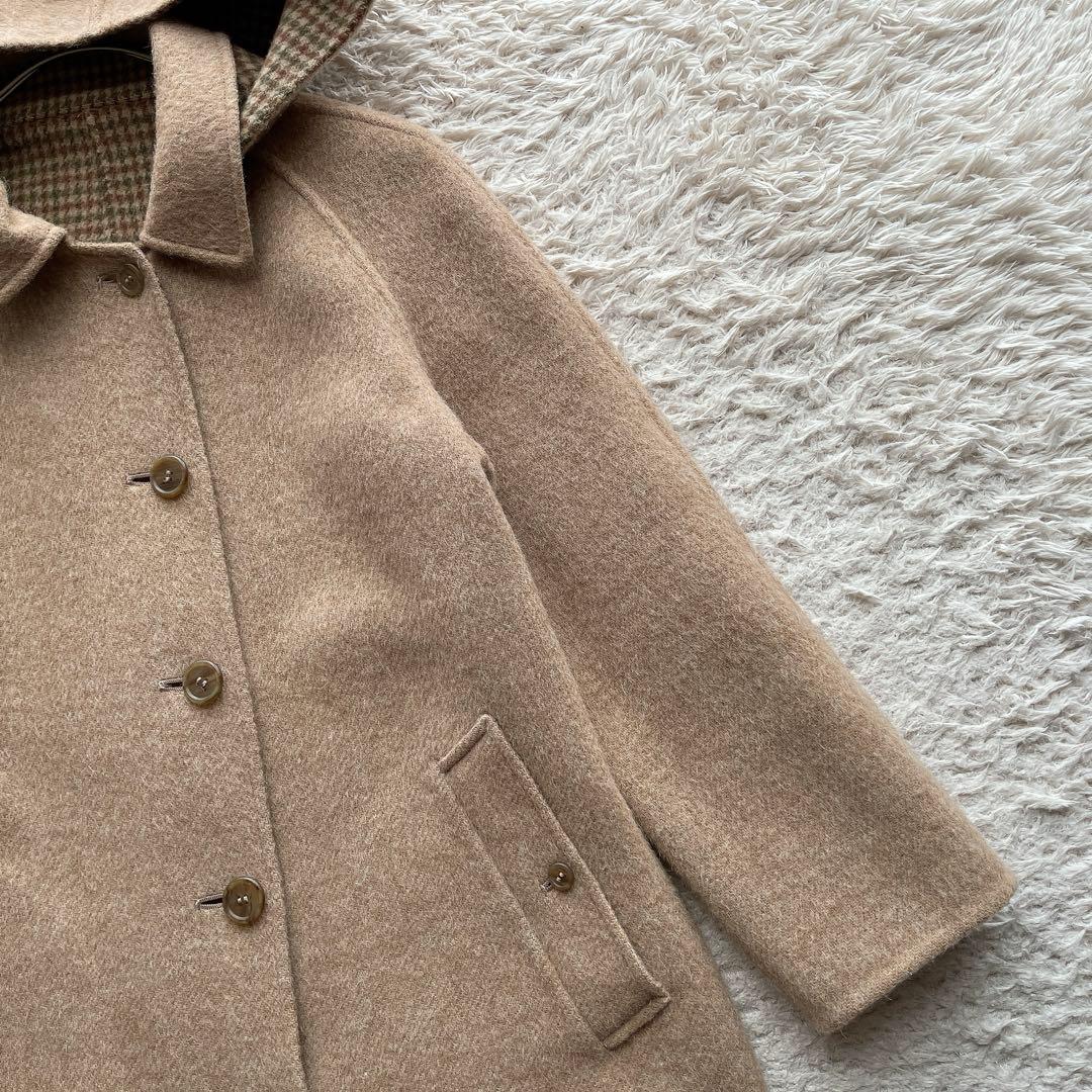 【希少】バーバリー ダブルフェイス ウールコート リバーシブル ベージュ M