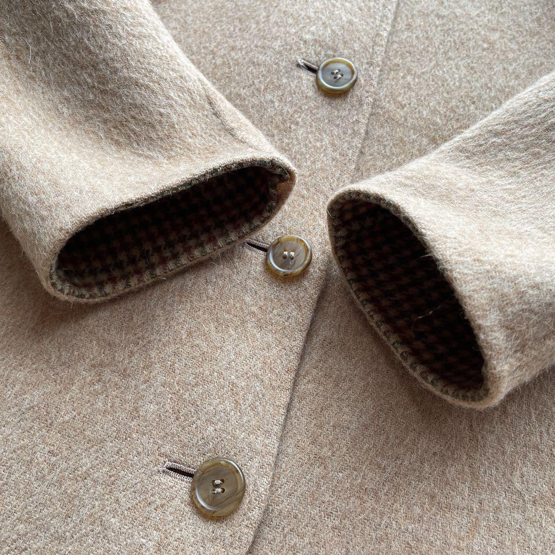 【希少】バーバリー ダブルフェイス ウールコート リバーシブル ベージュ M