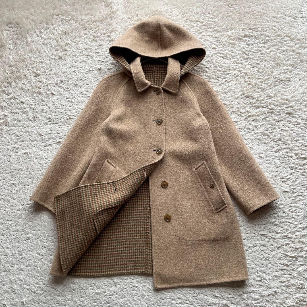 【希少】バーバリー ダブルフェイス ウールコート リバーシブル ベージュ M