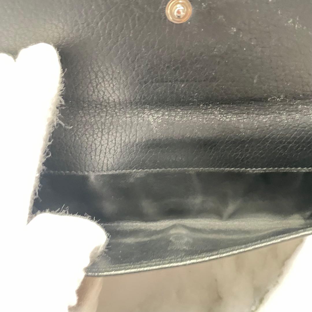 GUCCI グッチ　ブラックレザー 長財布 シルバー金具　極美品　1010-②