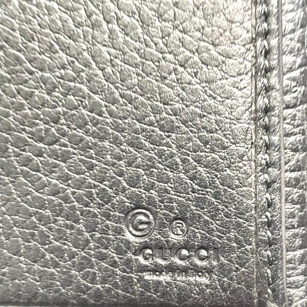 GUCCI グッチ　ブラックレザー 長財布 シルバー金具　極美品　1010-②