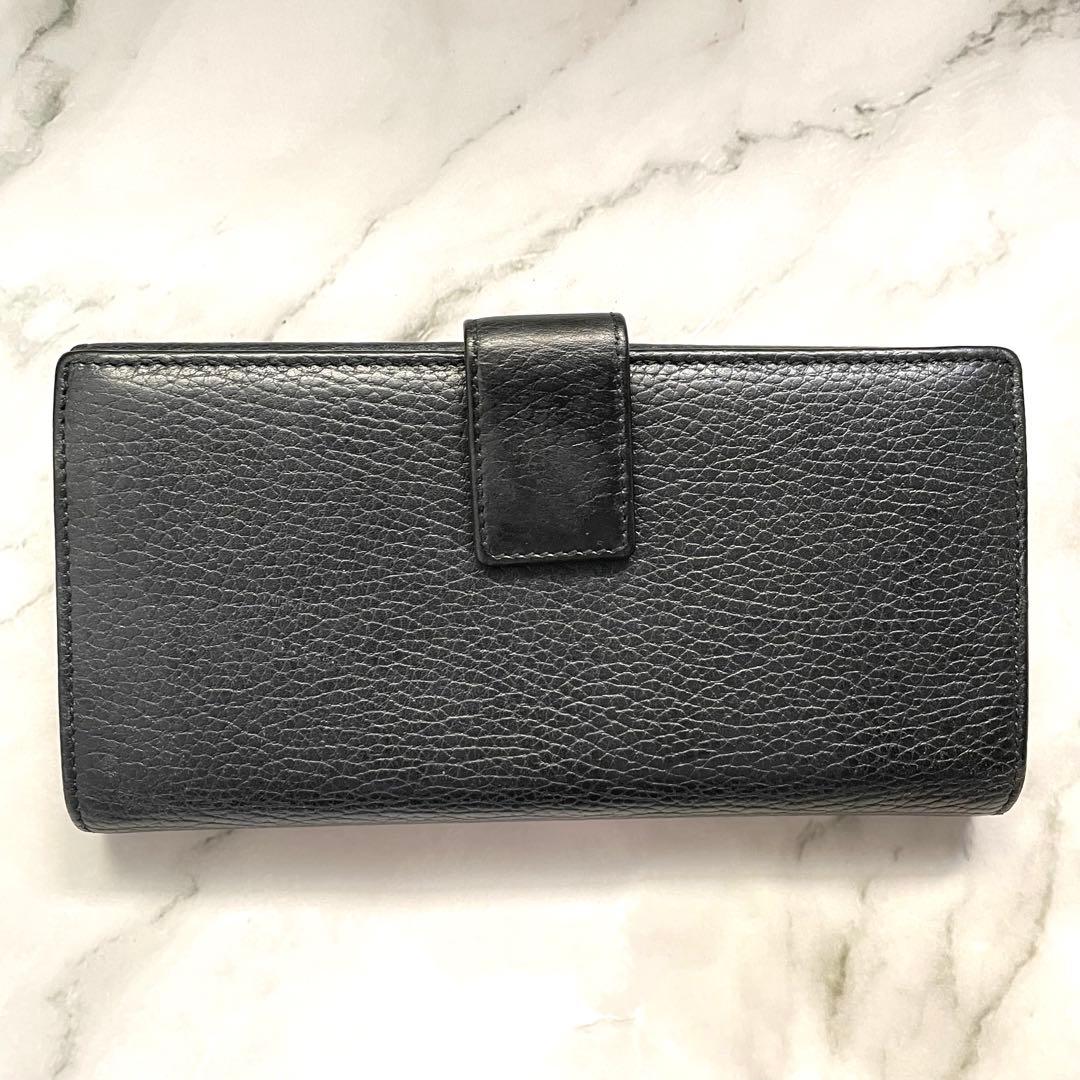 GUCCI グッチ　ブラックレザー 長財布 シルバー金具　極美品　1010-②