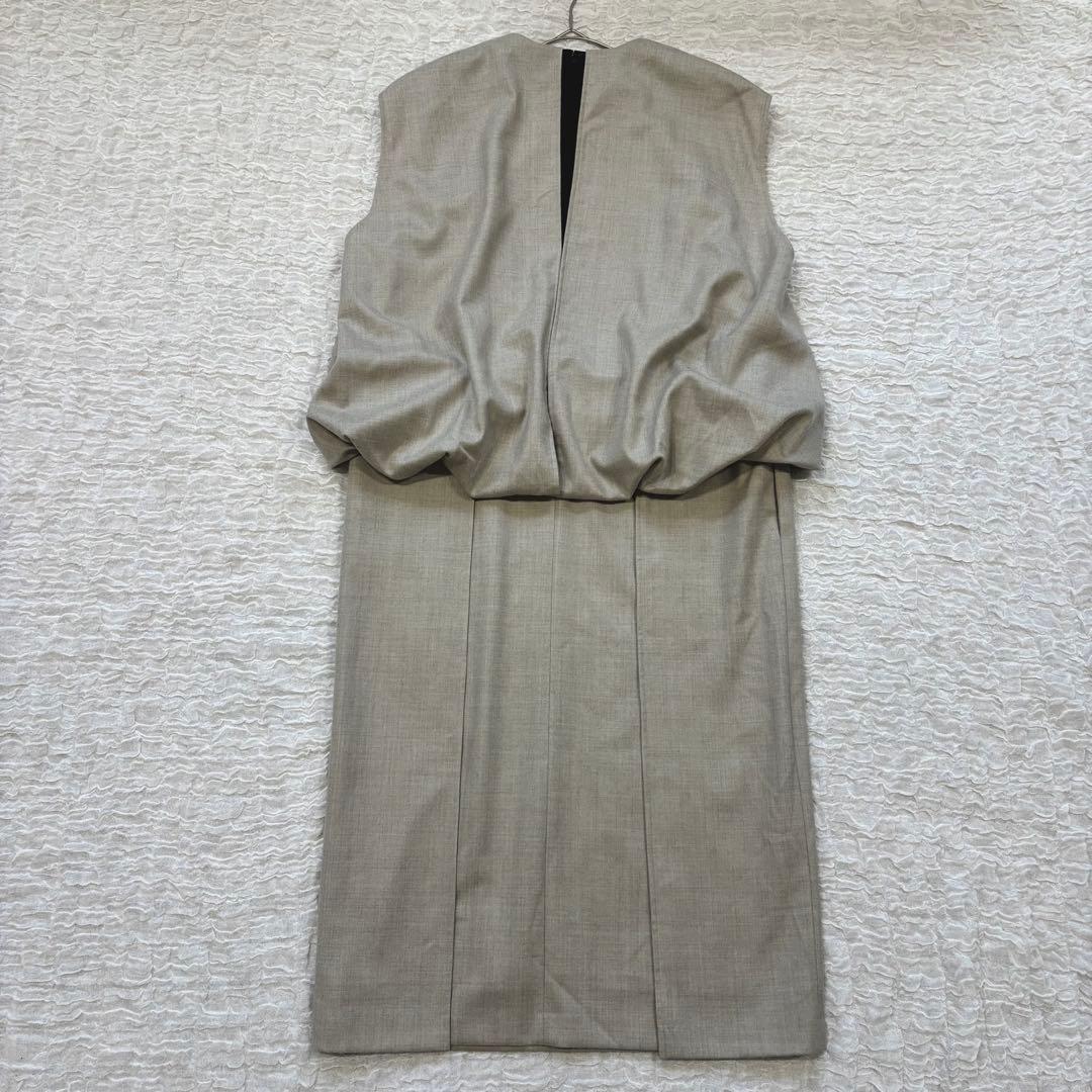 【ADORE】アドーア ハイカウントフラノワンピース ベージュ M