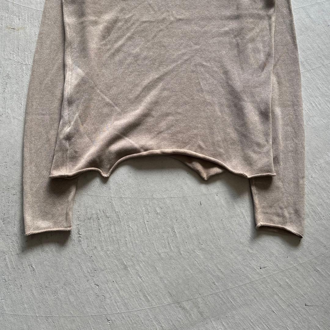 00s prada beige l/s ニット ロンt ベージュ 切りっぱなし