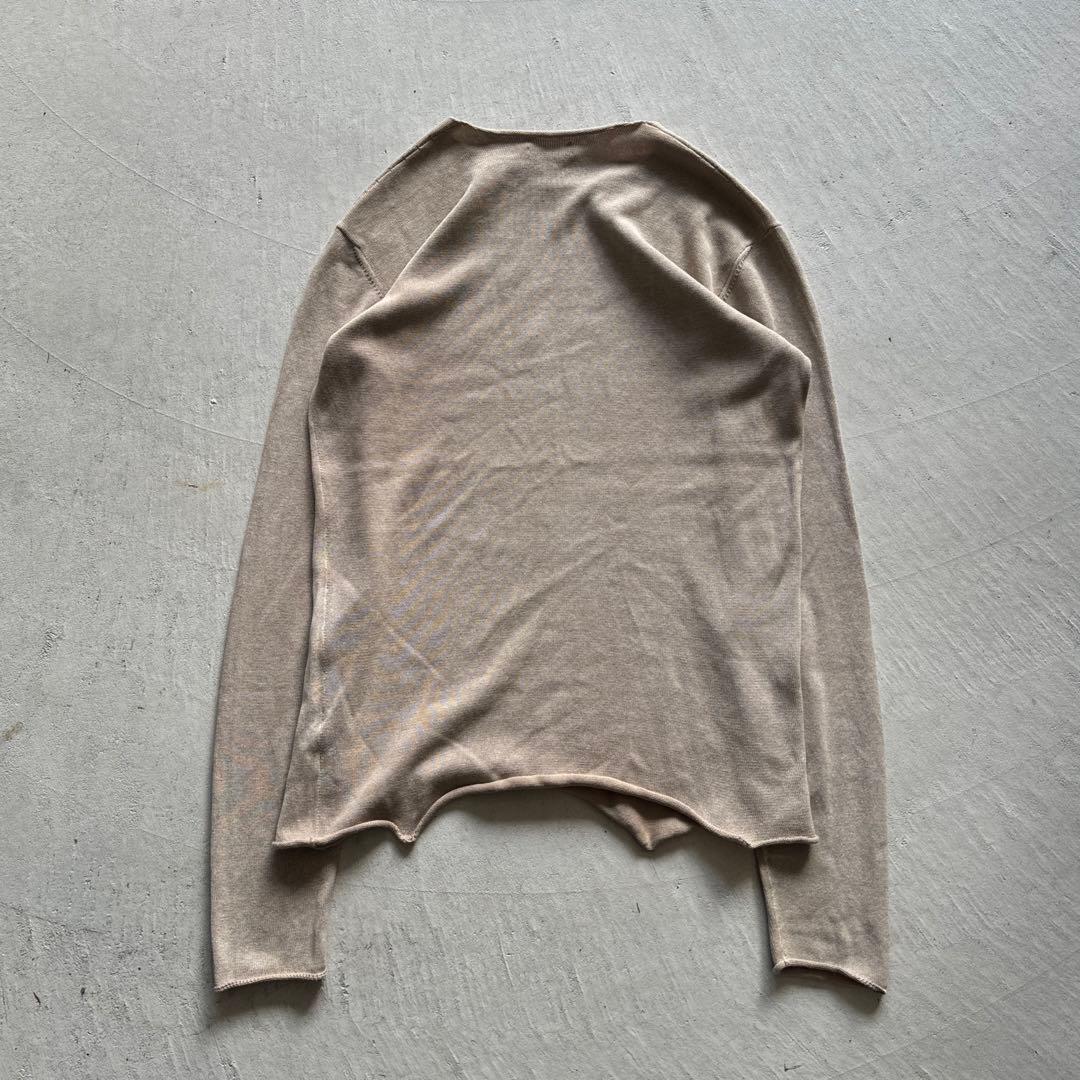 00s prada beige l/s ニット ロンt ベージュ 切りっぱなし