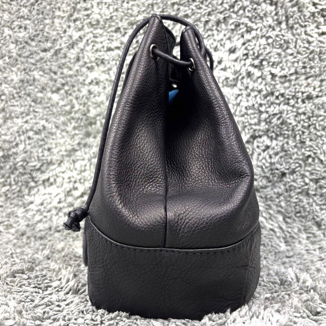 極美品✨【ミスターオリーブ】ウォッシャブルレザー巾着バッグ【ユニセックス】