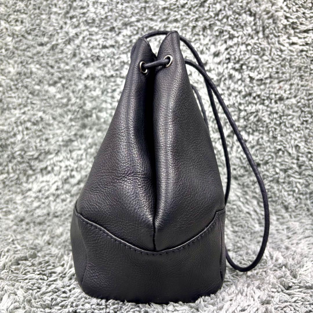 極美品✨【ミスターオリーブ】ウォッシャブルレザー巾着バッグ【ユニセックス】