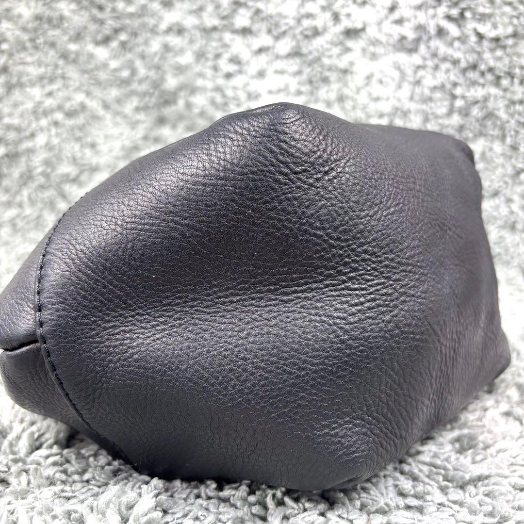 極美品✨【ミスターオリーブ】ウォッシャブルレザー巾着バッグ【ユニセックス】