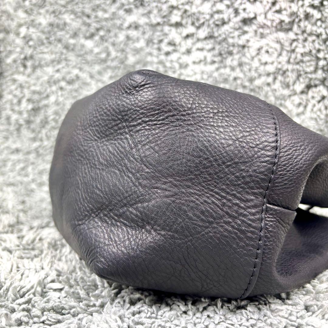 極美品✨【ミスターオリーブ】ウォッシャブルレザー巾着バッグ【ユニセックス】