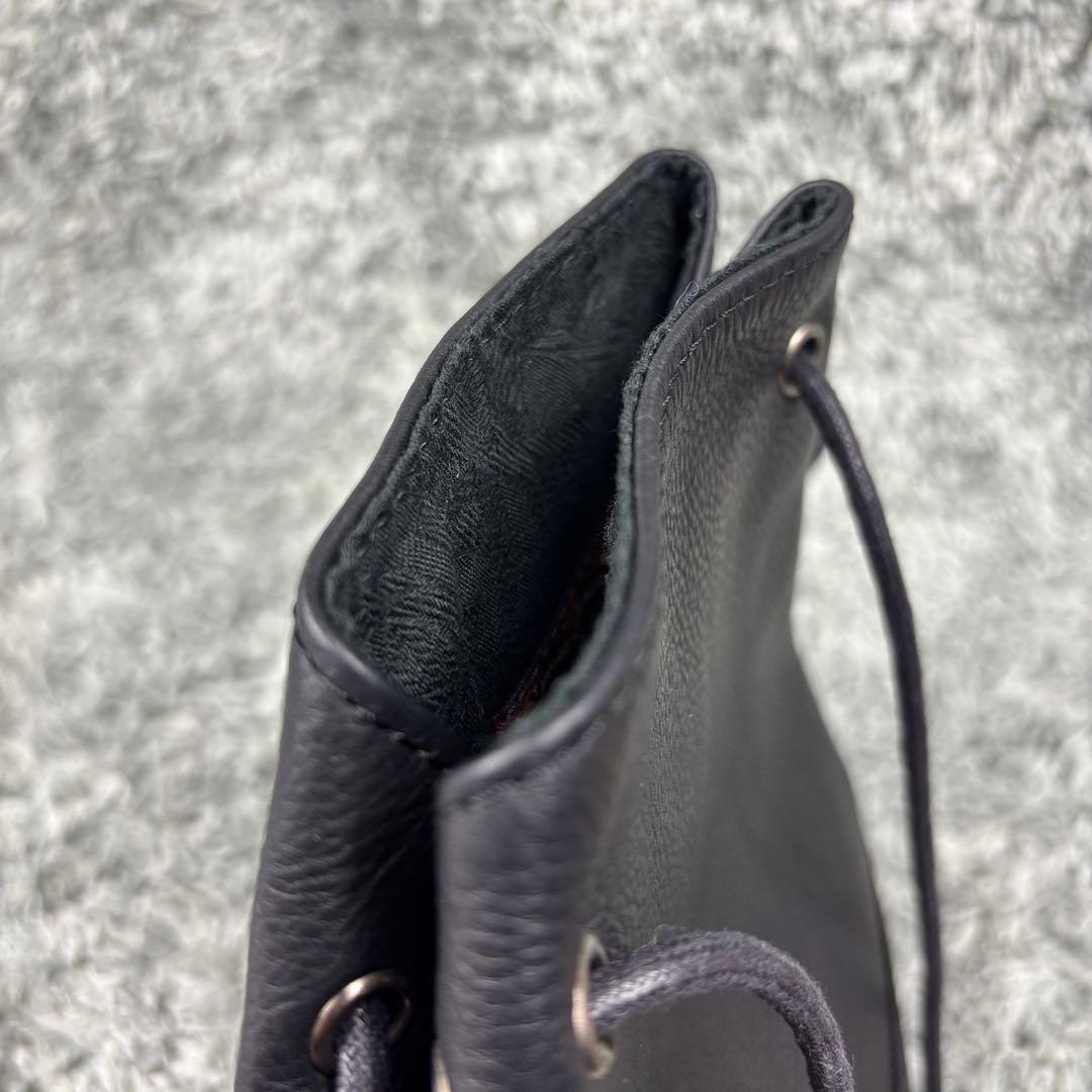 極美品✨【ミスターオリーブ】ウォッシャブルレザー巾着バッグ【ユニセックス】