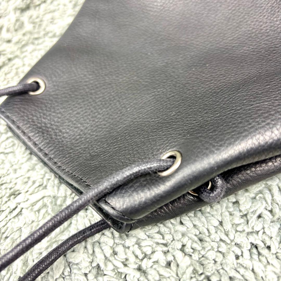 極美品✨【ミスターオリーブ】ウォッシャブルレザー巾着バッグ【ユニセックス】