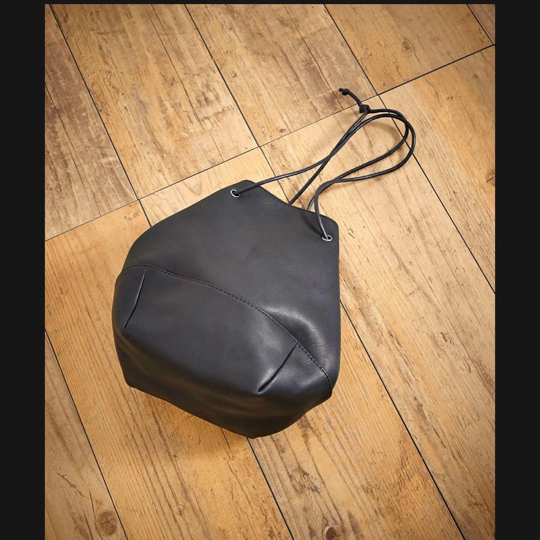 極美品✨【ミスターオリーブ】ウォッシャブルレザー巾着バッグ【ユニセックス】