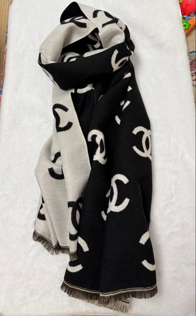 モノトーン 大判ストール マフラー