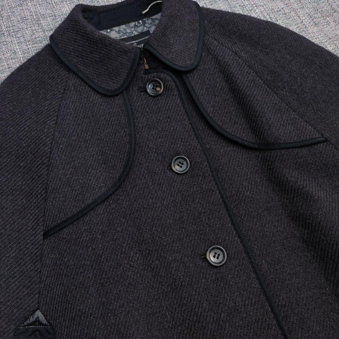 レリアン　裏地花柄　ウールポンチョ　M〜L相当　日本製