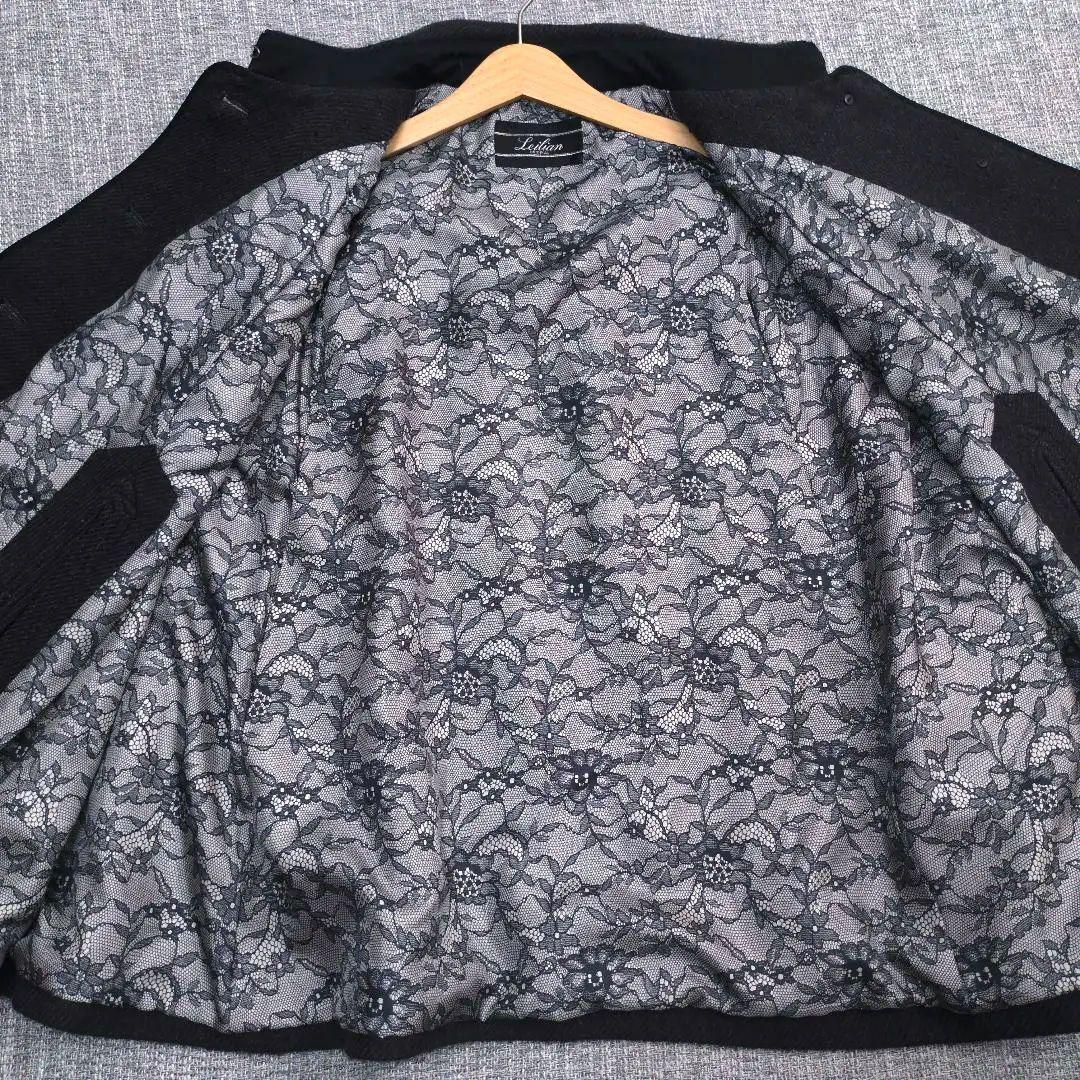 レリアン　裏地花柄　ウールポンチョ　M〜L相当　日本製