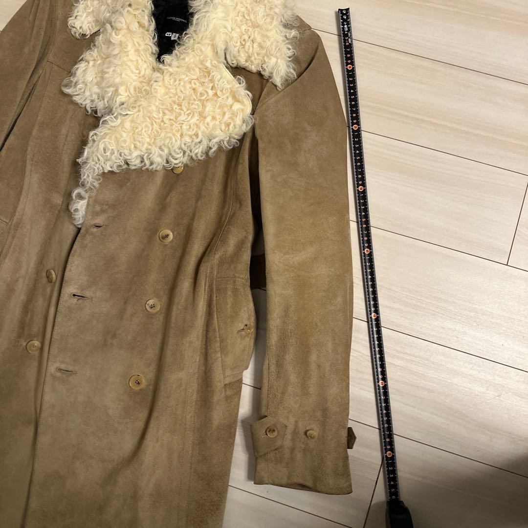 コスチュームナショナルオムスウェードリアルレザートレンチコート ファー付き