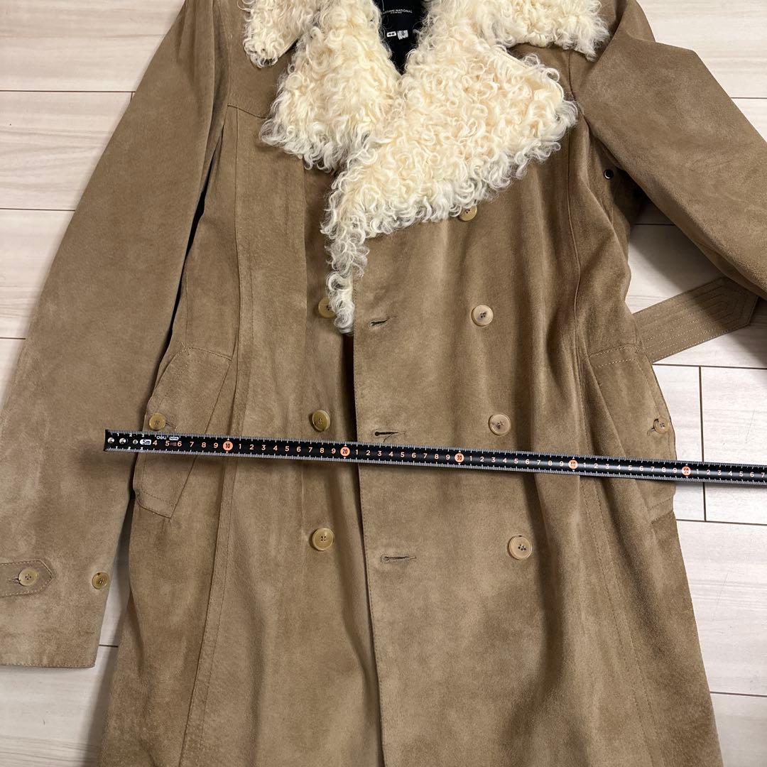 コスチュームナショナルオムスウェードリアルレザートレンチコート ファー付き