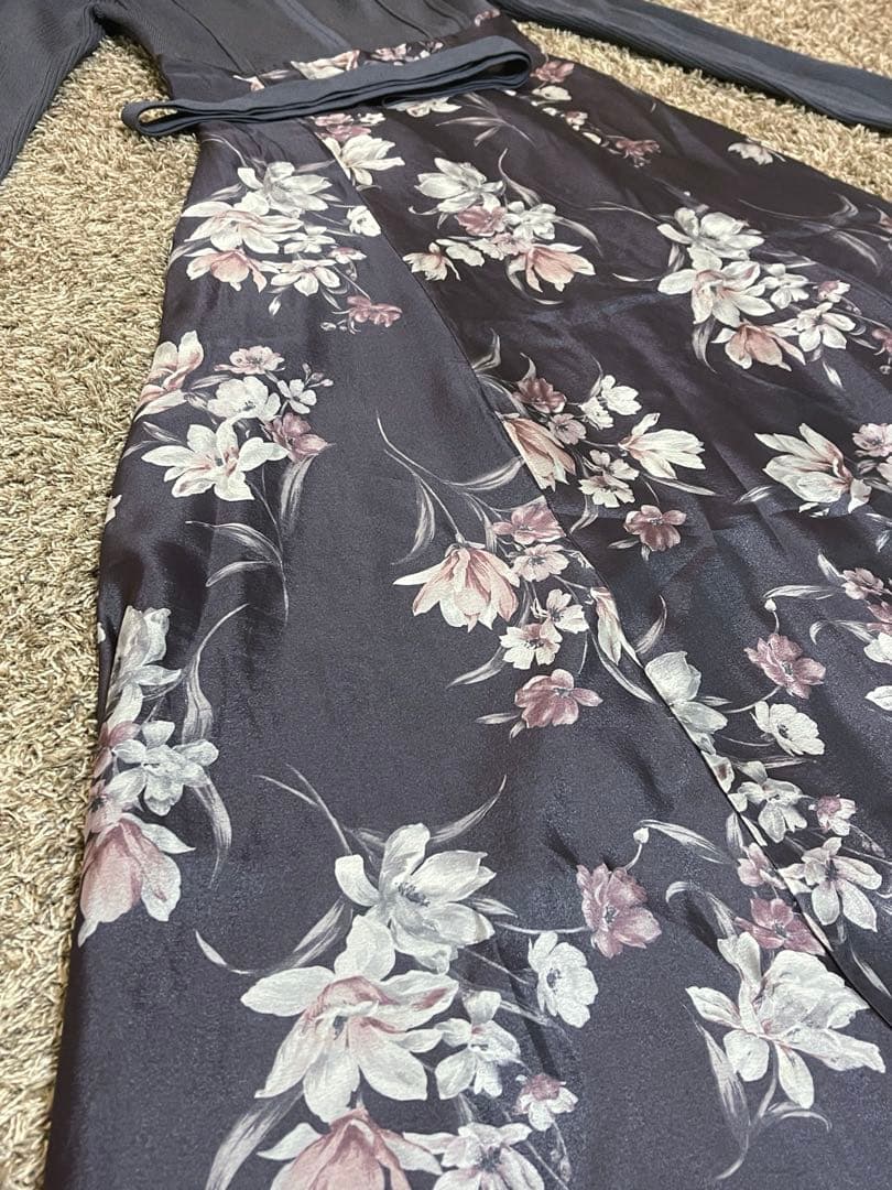 マーキュリーデュオ フラワードッキングロングスリーブワンピース