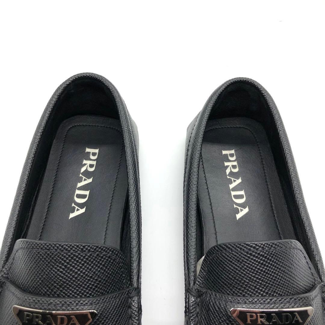 美品✨PRADA プラダ ドライビングシューズ 三角ロゴ サフィアーノレザー　6