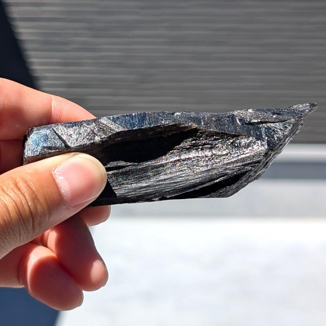 Borders　一点物 モリオン原石 山東省産 黒水晶 130g 邪気払い